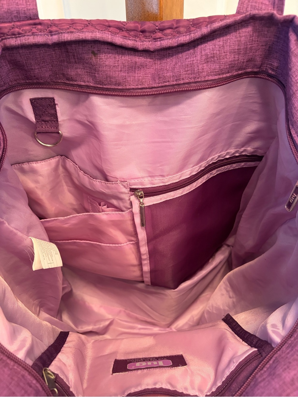 lug Original Puddle Jumper Travel Tote in Heathered Plum - Picture 8 of 16